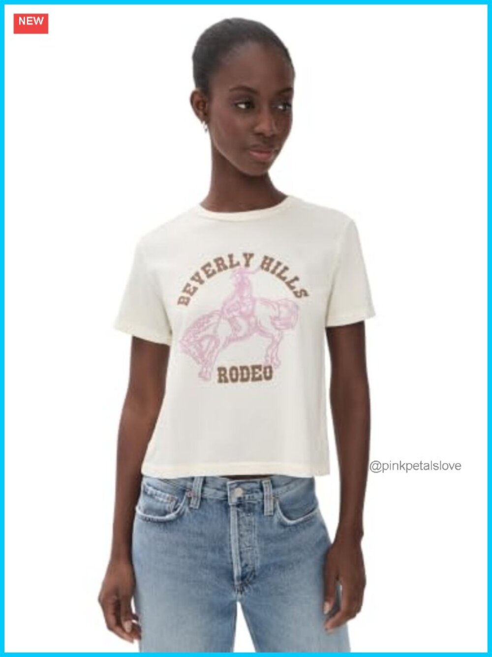 Womens Beverly Hills Rodeo Everyday Tee Lightweight Stretch Jersey Cowgirl